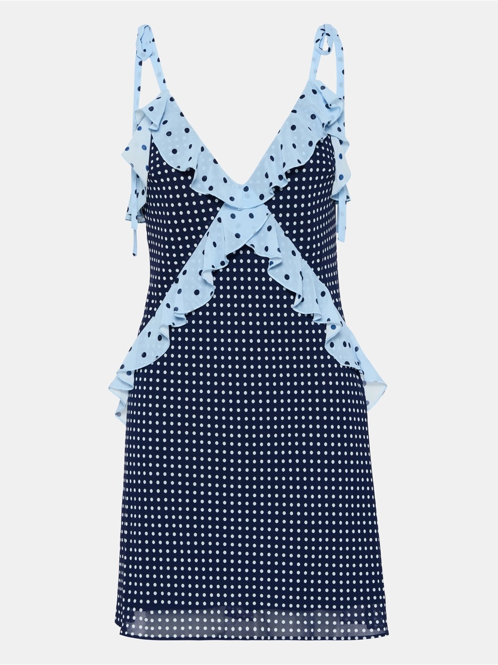 NWT Steve Madden Blue Ruffle Polka Dot Dress